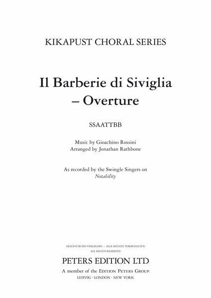 Il Barbiere Di Siviglia - Overture : For SSAATTBB A Cappella / arr. Jonathan Rathbone.