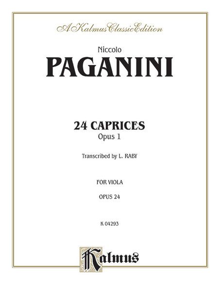 Twenty Four Caprices : For The Viola.