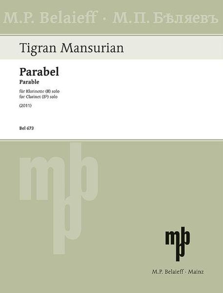 Parable : For Clarinet (B Flat) Solo (2011).