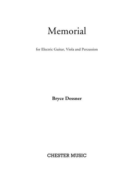 Memorial : For Electric Guitar, Viola and Percussion.