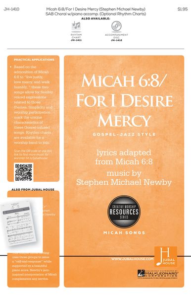 Micah 6.8/For I Desire Mercy : For SAB Chorus.
