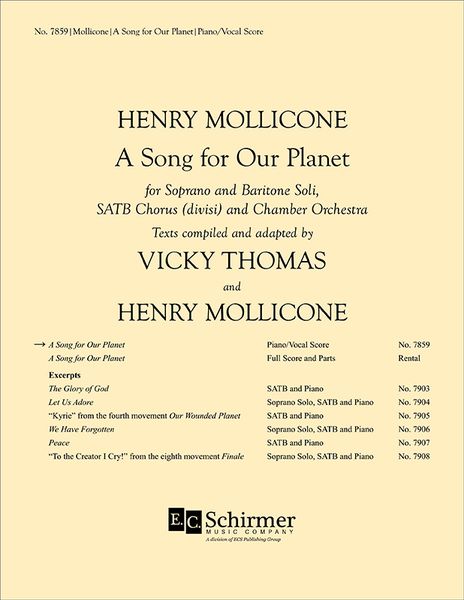 A Song For Our Planet : For Soprano and Baritone Soli, SATB Divisi and Chamber Orchestra.