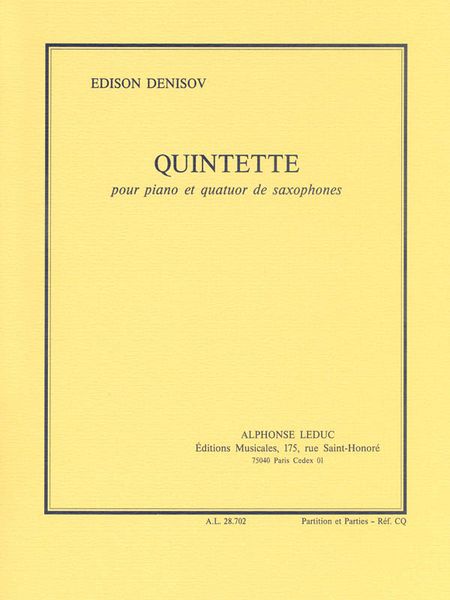 Quintette : Pour Piano Et Quatuor De Saxophones (1991).