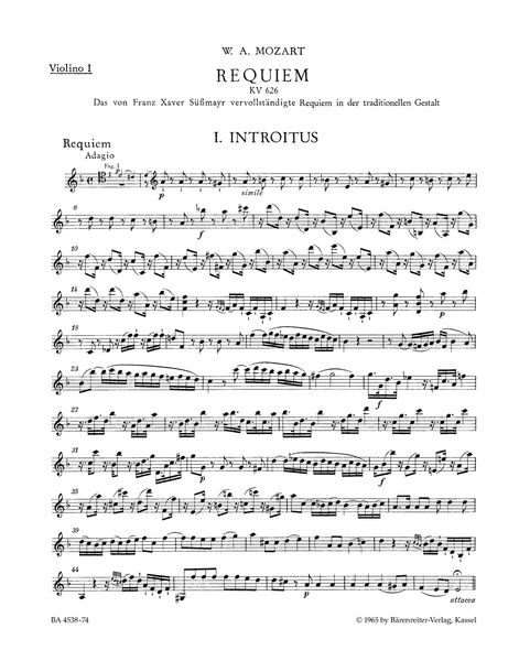 Requiem, K. 626 : The Requiem, Completed by Franz Xaver Süssmayr, In Its Traditional Form.