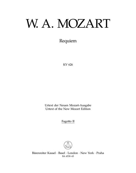 Requiem, K. 626 : The Requiem, Completed by Franz Xaver Süssmayr, In Its Traditional Form.