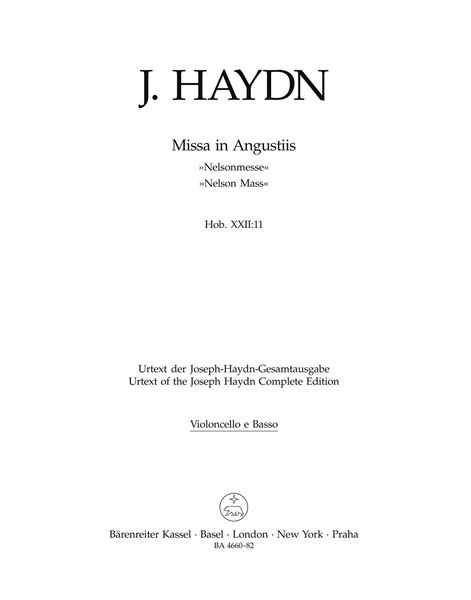 Missa In Angustiis : Nelson-Mass, Missa In B-Flat Major - Theresa Mass Hob. XXII:11.