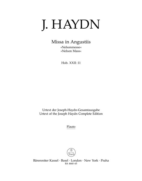 Missa In Angustiis : Nelson-Mass, Missa In B-Flat Major - Theresa Mass Hob. XXII:11.