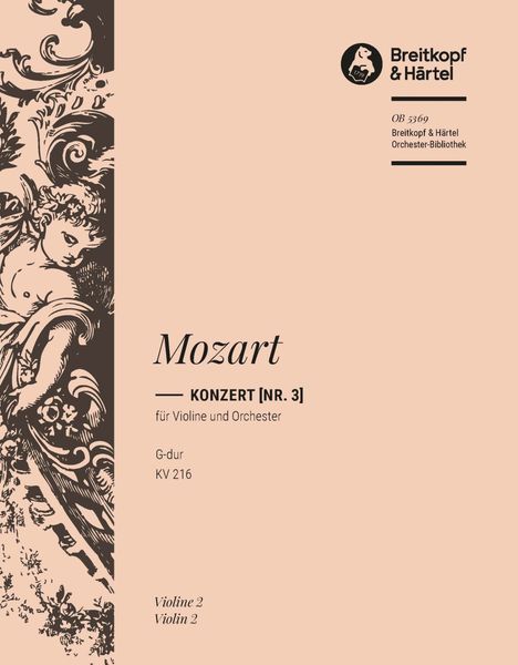 Konzert G-Dur, K. 216 : Für Violine und Orchester.