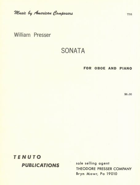 Sonata : For Oboe & Piano.