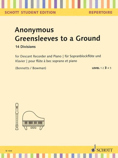 Greensleeves To A Ground : 14 Divisions For Descant Recorder and Piano.