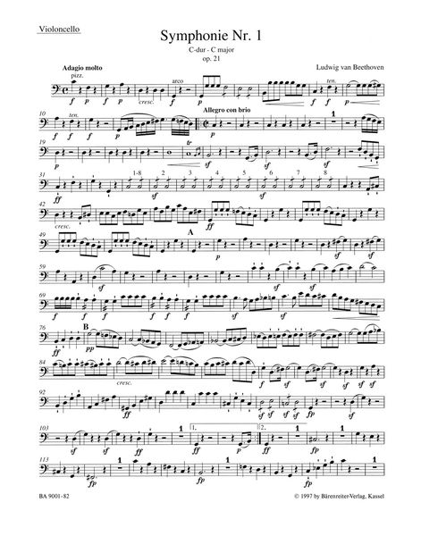 Symphony No. 1 In C Major, Op. 21 : Violoncello Part.