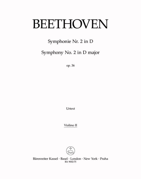 Symphony No. 2 In D Major, Op. 36 : Violin II Part.