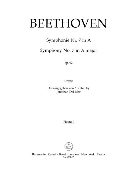 Symphony No. 7 In A Major, Op. 92 : Wind Parts.