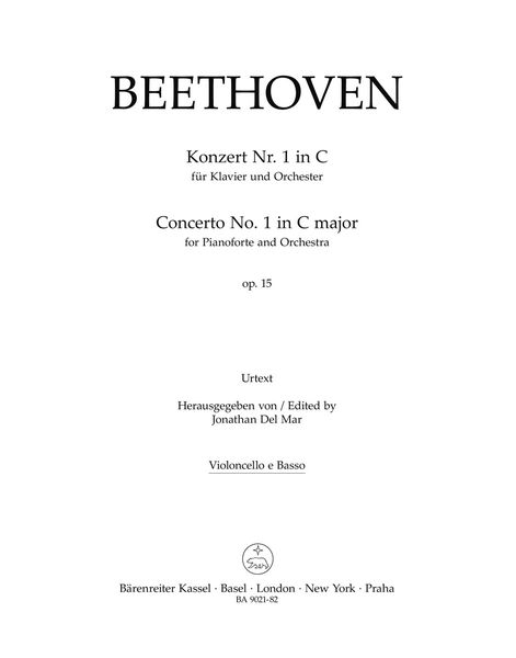 Konzert Nr. 1 In C, Op. 15 : Für Klavier und Orchester : Violoncello/Doublebass Part.