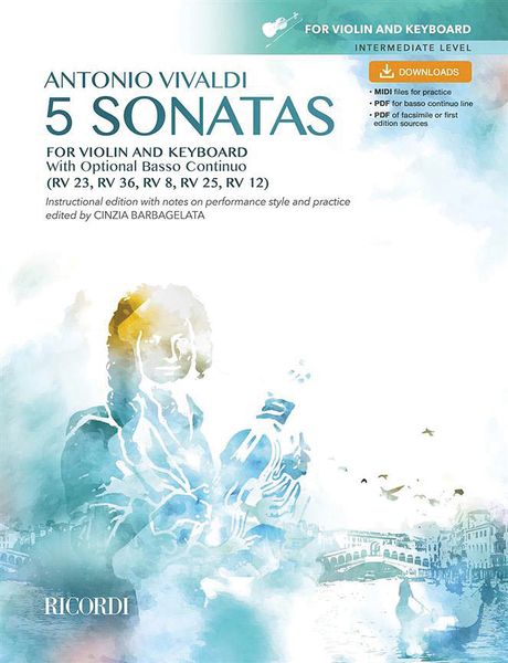5 Sonatas For Violin and Keyboard With Optional Basso Continuo (RV 23, 36, 8, 25, 12).