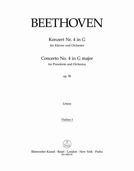 Konzert Nr. 4 In G, Op. 58 : Für Klavier und Orchester - Violin 1 Part.