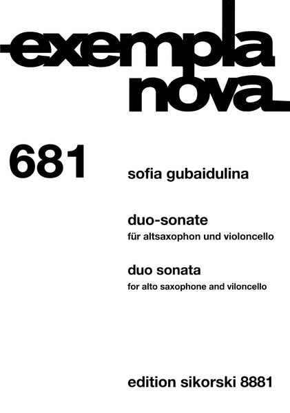Duo-Sonate : Für Altsaxophon und Violoncello / arranged by Giovanni Nardi.
