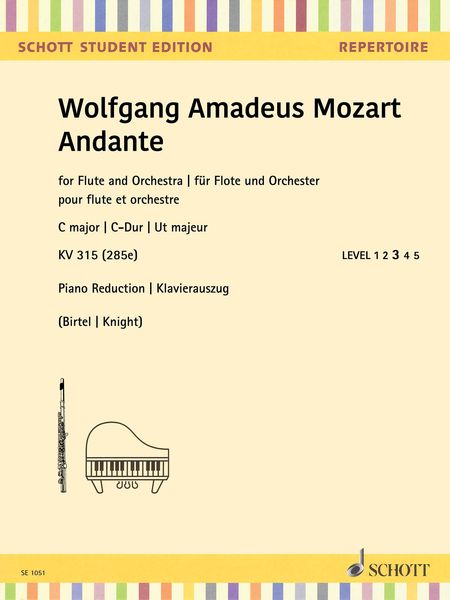 Andante In C Major, Kv 315 (285e) : For Flute and Orchestra / Piano reduction by Wolfgang Birtel.