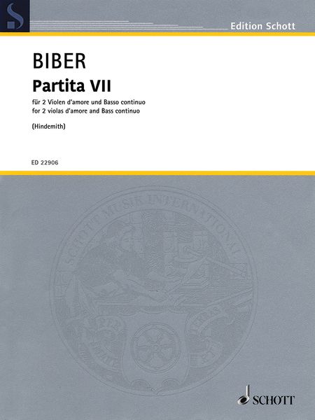 Partita VII : For 2 Violas d'Amore and Basso Continuo / Cembalo Part arranged by Paul Hindemith.