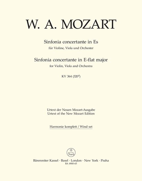 Sinfonia Concertante In Eb Major, K. 364 (320d) : For Violin, Viola & Orchestra / Ed. Mahling.