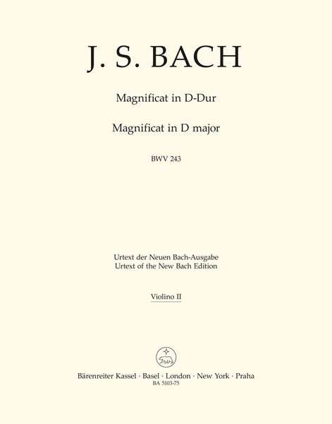 Magnificat In D Major BWV 243 (2nd Version With 4 Inserts From E-Flat Major Version Transposed).