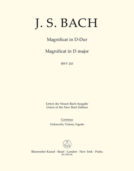 Magnificat In D Major BWV 243 (2nd Version With 4 Inserts From E-Flat Major Version Transposed).