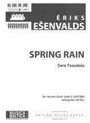 Spring Rain : For Mixed Choir (Solo S, SSATBB) and Guitar (Ad Lib.).