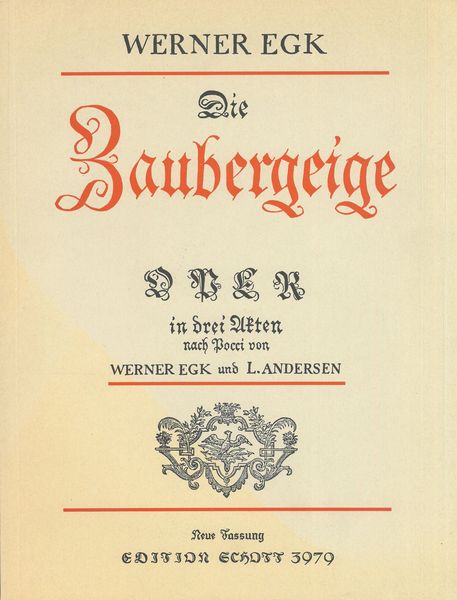 Zaubergeige : Opera In Three Acts.