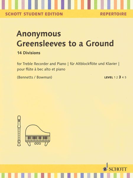 Greensleeves To A Ground : 14 Divisions For Treble Recorder and Piano.