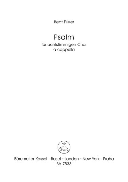Psalm - Gloria Tibi Domine : For Mixed Choir (SSAATTBB).