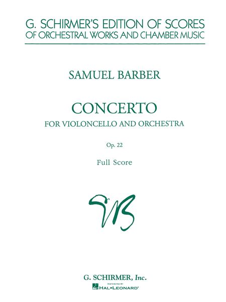 Concerto, Op. 22 : For Cello and Orchestra.