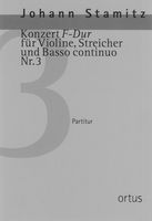 Konzert F-Dur (Nr. 3) : Für Violine Solo, 2 Violinen, Viola & Basso Continuo / Ed. Kuo-Hsiang Hung.