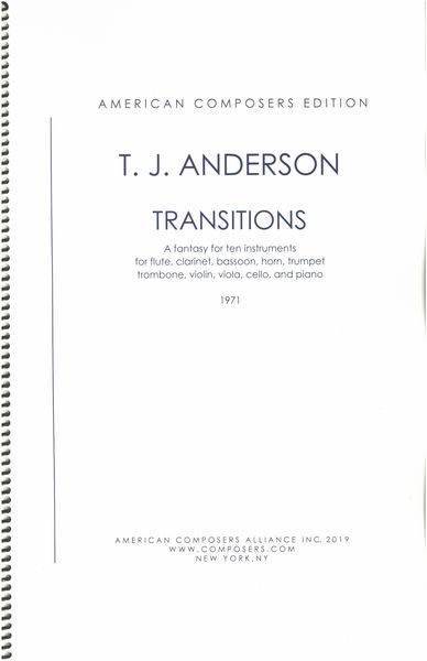 Transitions : A Fantasy For Ten Instruments (1971).