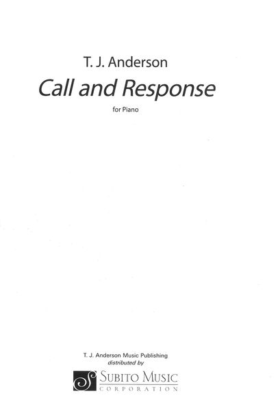 Call and Response : For Piano Solo (1982).