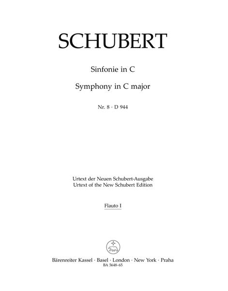 Symphony No. 8 In C, D. 944 'The Great' / edited by Werner Aderhold.