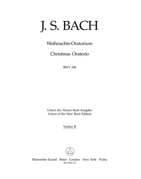 Weihnachts-Oratorium, BWV 248. (Parts 1-6) / Ed. Blankenburg, Dürr.