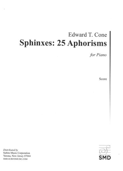 Sphinxes : 25 Aphorisms For Piano (1974).