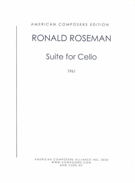 Suite : For Cello (1961).
