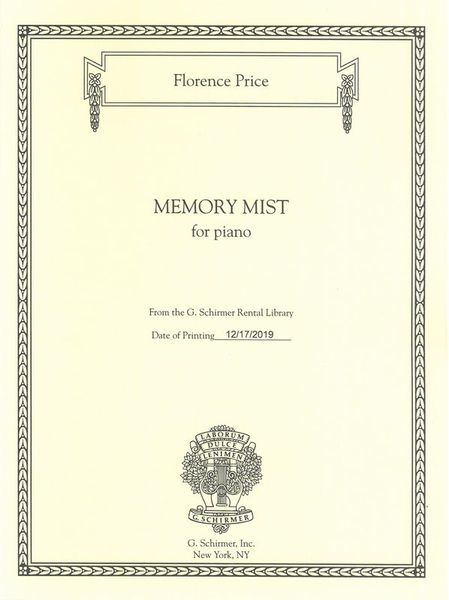 Memory Mist : For Piano (1949) / edited by John Michael Cooper.