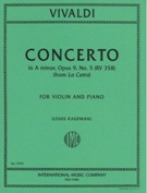 Concerto In A Minor, Op. 9 No. 5 (RV 358) : For Violin and Piano.