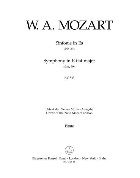 Symphony No. 39 In E Flat Major, K. 543 : For Orchestra / edited by H.C. Robbins Landon.