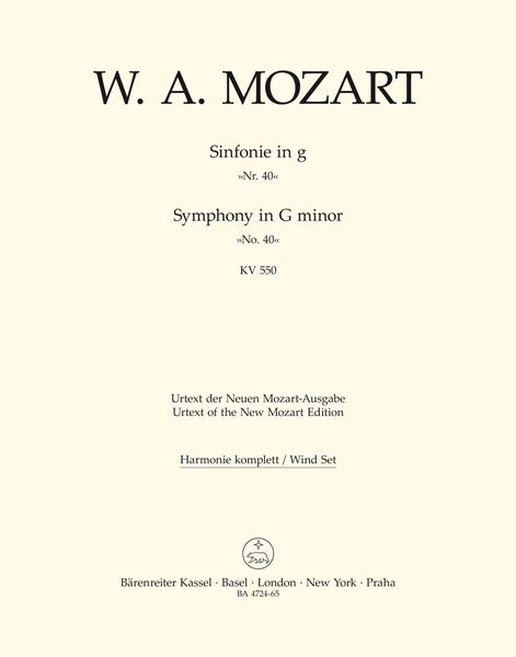 Symphony No. 40 In G Minor K. 550 : For Orchestra, Second Version With Clarinets / Ed. Landon.