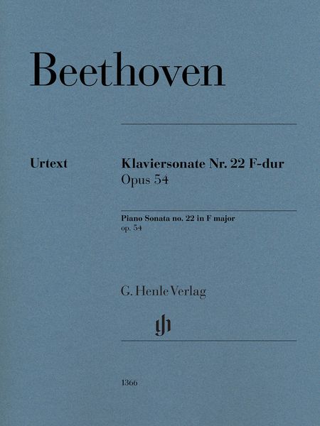 Klaviersonate Nr. 22 F-Dur, Op. 54 / edited by Nobert Gertsch and Murray Perahia.