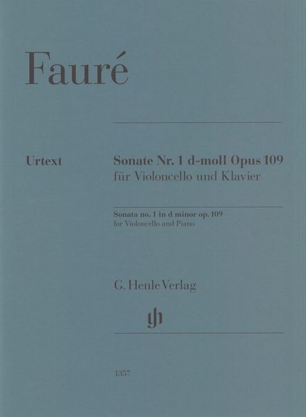 Sonata No. 1 In D Minor, Op. 109 : For Violoncello and Piano / edited by Fabian Kolb.