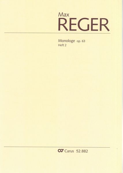 Monologe, Op. 63, Heft 2 : Für Orgel.