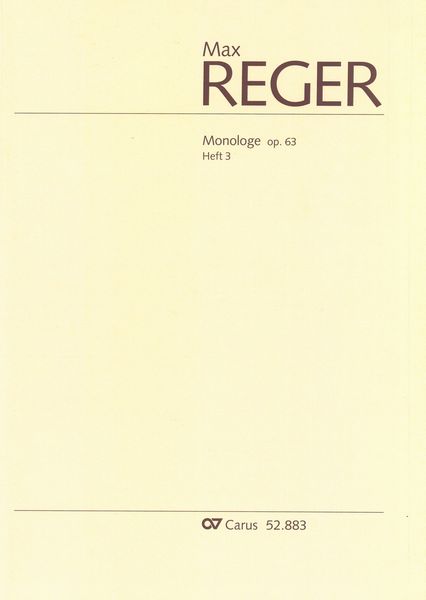 Monologe, Op. 63, Heft 3 : Für Orgel.