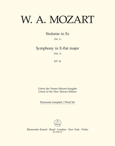 Symphony In Eb Major (No. 1), K. 16 / edited by Gerhard Allroggen.