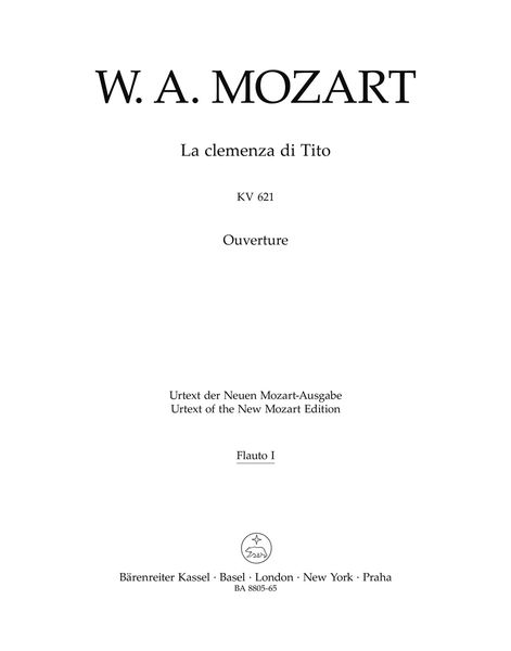 Clemenza Di Tito Ouvertüre, K. 621 / edited by Franz Giegling.