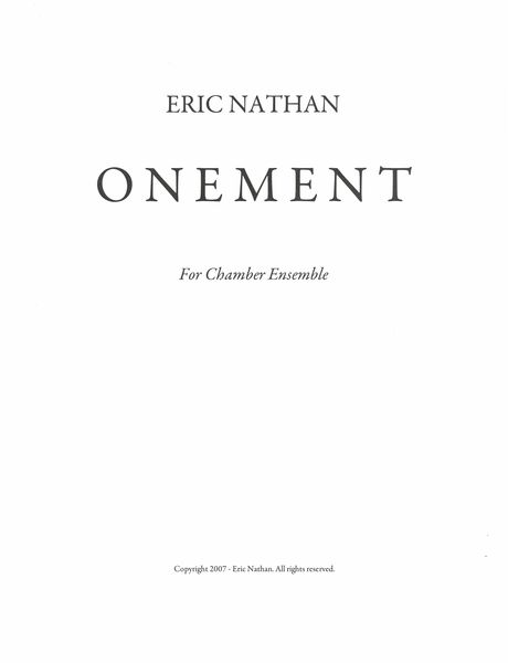 Onement : For Chamber Ensemble.