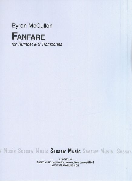 Fanfare : For Trumpet and 2 Trombones (1948).